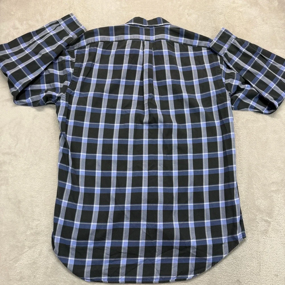 VTG Ralph Lauren Golf Shirt Men Mediium Plaid Tilden Fit Casual Button Up Preppy - Picture 8 of 11